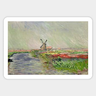 Tulip Field in Holland by Claude Monet Sticker